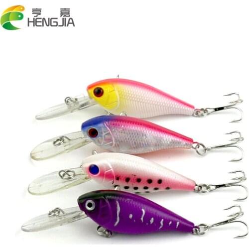 HENGJIA 8PCS fishing Wobbler 8CM-7.2G fishing flies carp fishing Tackle Pesca isca artificial 3d minnow crankbait fishing lure