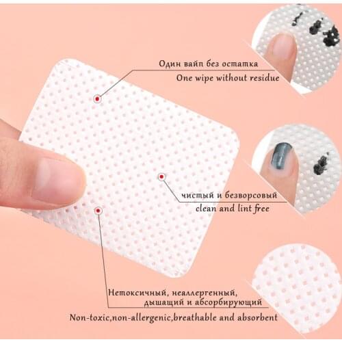 Lint-Free Nail Polish Remover Cotton Wipes UV Gel Tips Remover Cleaner Paper Pad Nails Polish Art Cleaning Manicure Tools