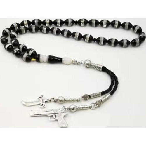 Knife guns Muslim Tasbih Bracelets 33 beads Resin rosary Unique accessory tesbih bracelet Islam Accessories Mans Misbaha rosary