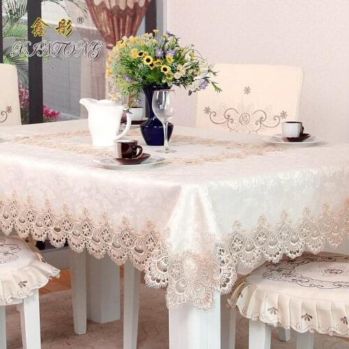 Europe luxury embroidered tablecloth Water-soluble lace tablecloth coffee table cloth living room tablecloth home soft 002