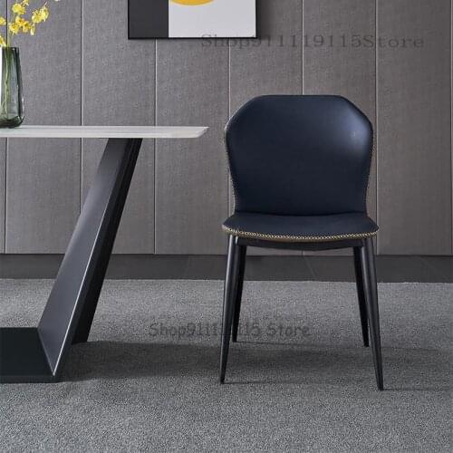 Italian Light Luxury Dining Chair Family Modern Simple Restaurant Small Family Net Red Chair Creative Hotel Iron Back Chair