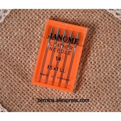 JANOME 15x1 LL LEATHER POINT NEEDLES MIX SIZE TO FIT ALL STANDARD SEWING MACHINES #11 #14 #16 FOR BROTHER SINGER BERNINA ELNA