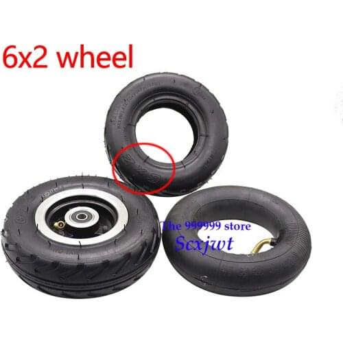 6 inch 6X2 Wheels With Hub Inner and Outer Tyre For Electric Scooter Wheel Chair Truck Tyre F0 Pneumatic Trolley Cart Wheel 6*2