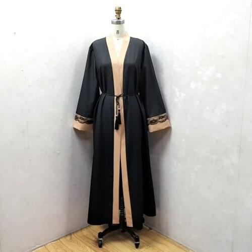 Lace New Islamic Outwear Arab Garment Cardigan Turkey Middle East Muslim Women Abaya Fashion Large Size