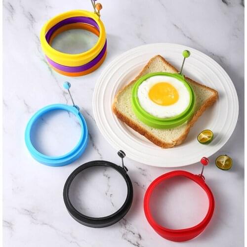 Kitchen Accessories Round Heart-shaped Silicone Egg Omelette For Poaching Egg Mold