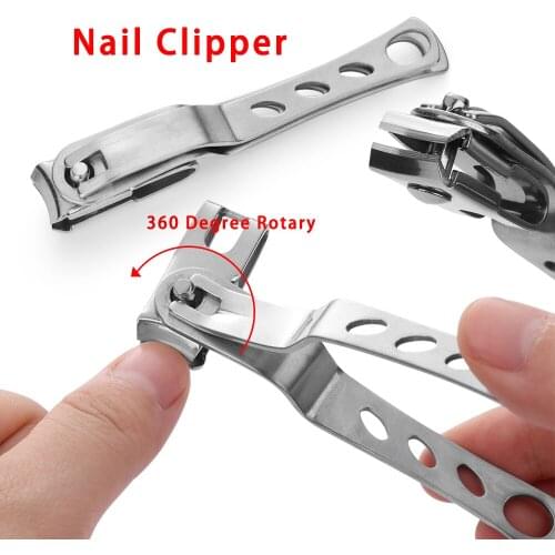 1 PC Stainless Steel 360 Degree Rotary Cuticle Nail Clipper Fingernail Toenail Cutter Trimmer Toe Finger Health Care Tools
