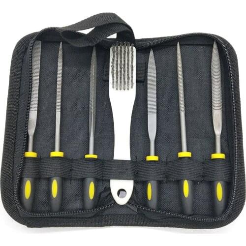 Small File Set, Needle Diamond Files 7PCS, for Precision Metal File Work, Woodworking, Plastic Carving Craft with Steel Brush