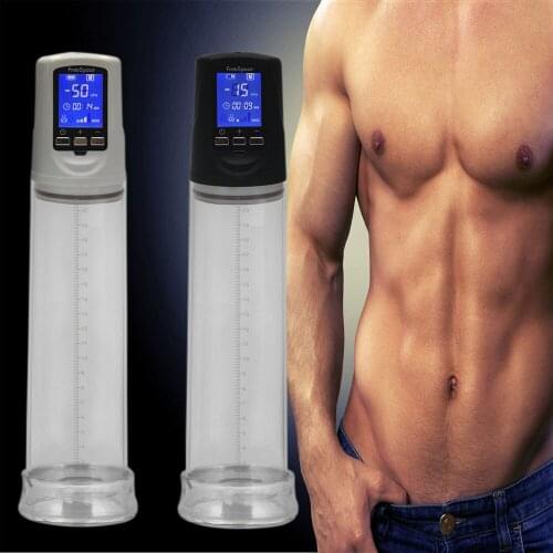 Male USB Rechargeable Penis Pump Enlarger LED Automatic Penis Enlargement Enhancer Vacuum Pump Sex Toys For Men Sex Product Q181