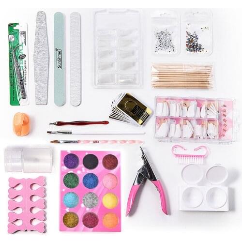 2Pc Painted Pens Set 2 Pack Rhinestones Manicure Kit False Nail Fake Finger Polishing Blocks Tools Set Nail Sticker Nail Art Kit