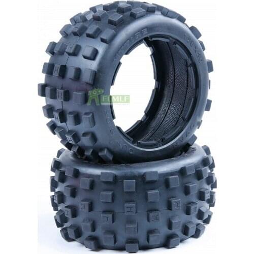 Knobby Rear Wheel Tire Skin Set Fit for 1/5 HPI ROVAN KM BAJA 5B