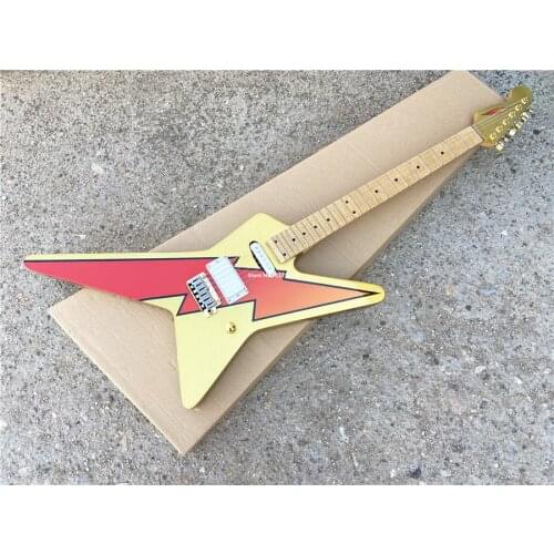 Custom version of two-color lightning special-shaped electric guitar gold accessories free ship