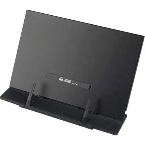 Foldable Metal Laptop/iPad/Cookbook/Music/Document Book Rest Holder Reading Stand Hand Free Angle Adjustable with Page Clip