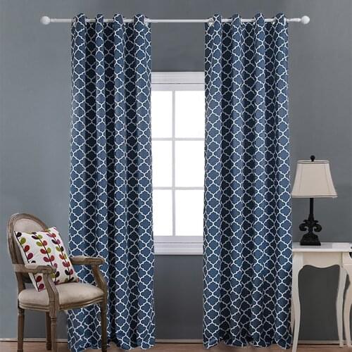 Navy Blue Blackout Grommet Curtains for Living Room Bedroom Thermal Insulated Eyelet Window Treatment Drape Door Cortina