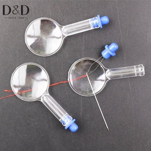 New Style 3pcs/pack Needle Threader DIY Handmade Tools Transparent Plastic Magnifier Sewing Needle Threader Sewing Accessories