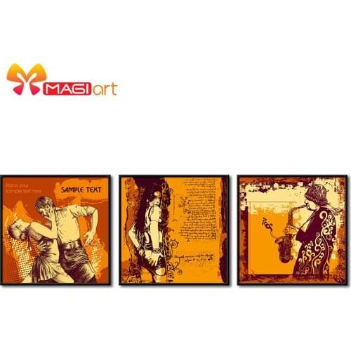 Cross stitch kits Embroidery needlework sets 11CT water soluble canvas patterns 14CT Western Style figure painting-NCMS016