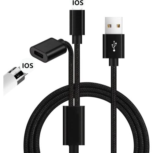 YSAGi 2 in 1 iPad Pencil USB Nylon Braided Charging Cable Adapter for iPad Pro 9.7"10.5" 12.9" Pencil iPhone X 8 7 6s Data Cable