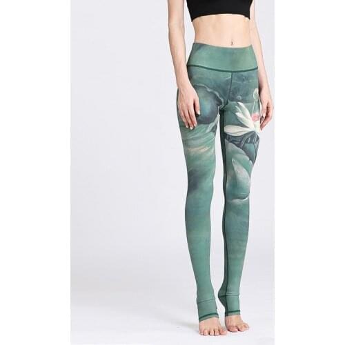 Fitness Yoga Pants Women Leggings Floral Workout Sports Running Leggings Sexy Push Up Gym Training Wear Elastic Slim Pants