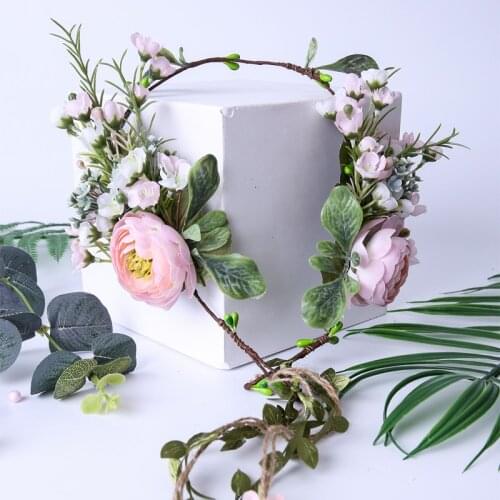 Women Wedding Hair Accessories Girls Flower Wreath Headband Kids Floral Garlands Bride Bridesmaid Headdress Ornaments Bohemian