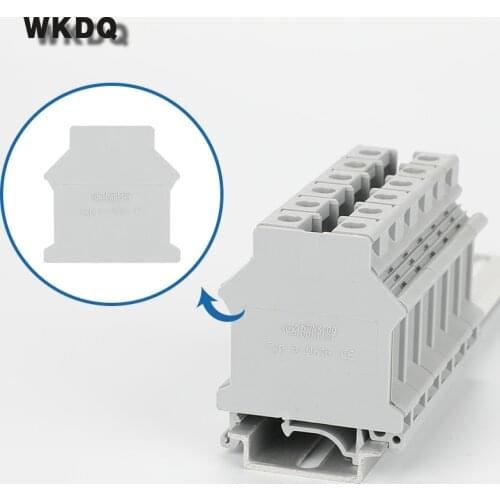 10pcs D-UK 16 UK Terminal Block End Cover Din Rail Terminal Blocks End Cover Plate For UK16 Connector