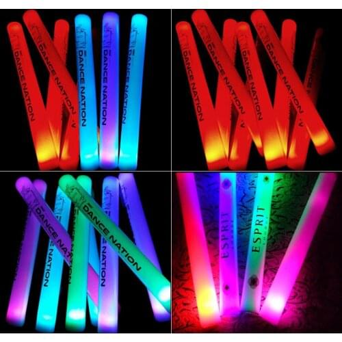 100PCS Multi-color Customized DIY Logo Foam Sticks LED Glow Stick Baton Wands