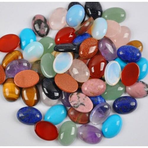 18x13MM Natural Labradorite Crystal Sodalite Sandstone Tigereye Rhodonite Opal Stone Beads Oval CAB Cabochon Jewelry 10 pcs