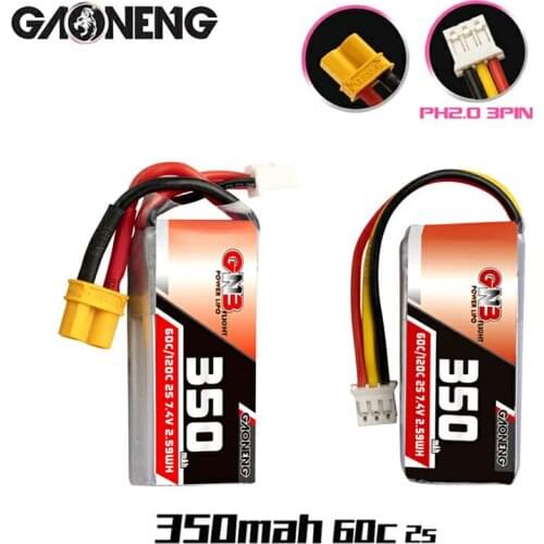 2PCS GNB Gaoneng 2S 350mah 7.4V 60C/120C Lipo battery with XT30 Plug for BETAFPV Beta75X 2S Beta65X 2S Tiny Whoop Drones