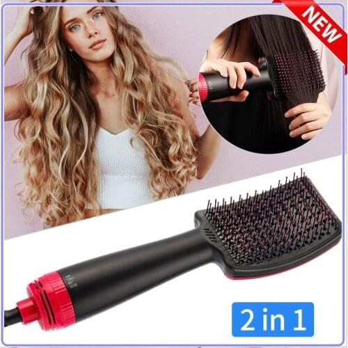 2 In 1 Professional Hair Styling Salon Hair Dryer Styler Scomb Hot Air Comb Brush Hair Straightening Curling Hair Roller Curler
