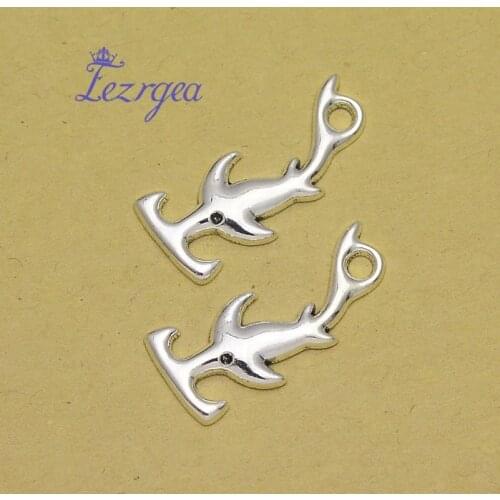 30pcs/lot--30x13mm, whale cham,Antique silver plated shark charms,DIY supplies,Jewelry accessories