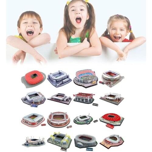 DIY 3D Puzzle Jigsaw World Football Stadium Soccer Playground Assembled Building 23GD