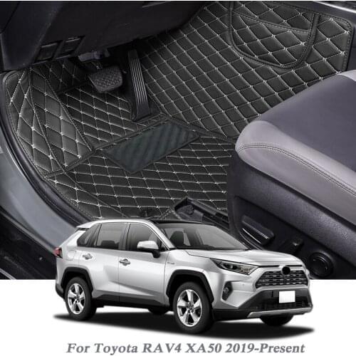 Car Styling Car Floor Mat For Toyota RAV4 XA50 2019-Present Hybrid LHD Auto Foot Pad PU Leather Carpet Cover Internal Accessory