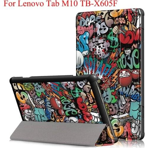 Case For Lenovo Tab M10 10.1 inch Tablet Cover Tri-Fold Flip Stand Cover For Lenovo M10 TB-X605F 10.1" Protective Shell Skin