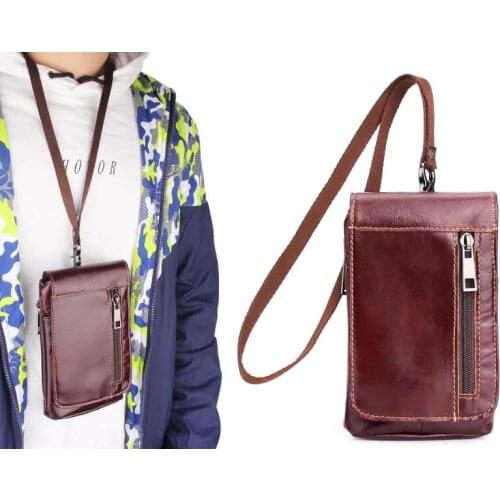 Genuine Leather Phone Case Shoulder Belt Clip Hook Loop Pouch For Xiaomi Redmi Note 5A Prime,Leagoo KIICAA Power/T5/T5S/M7/Z5C