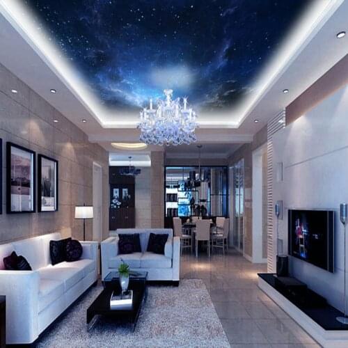 Beibehang night space nebulae image print ceiling wallpaper mural decor for living room bedroom home n office papel de parede