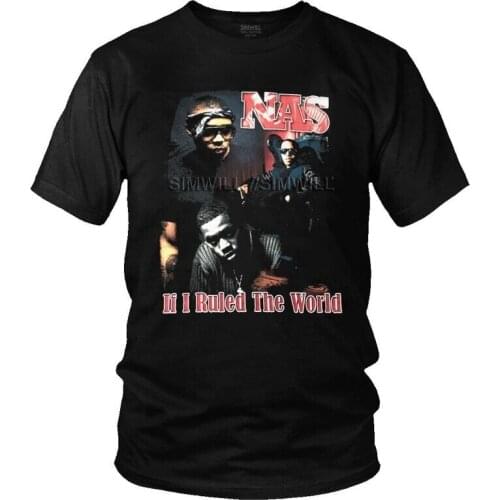 Retro Nas Illmatic If I Ruled The World T Shirt Men Short Sleeve Pure Cotton T-shirt Rapper Hip Hop Tee Tops Streetwear Tshirt