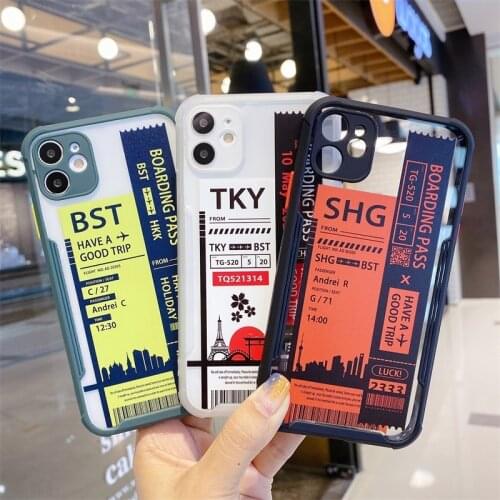 Hot ins Funny City Label World Ticket phone case For iphone 7 8 Plus 11 Pro X XS XR MAX SE2 soft silicon back Cover coque Cases