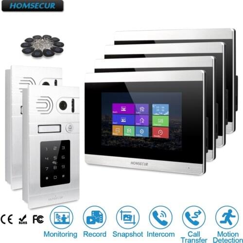 HOMSECUR 7" Wired Video&Audio Home Intercom with RFID Access for Home Security BC071-S +BM715-S