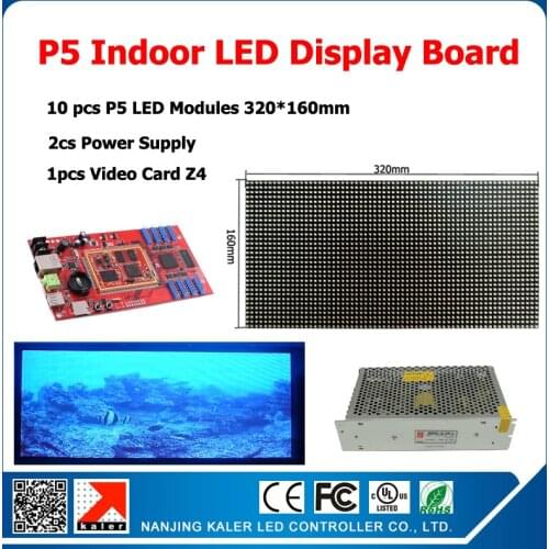 P5 led display kits 10 pcs full color smd 3in1 module + 1 async controller + 2 power suply p5 indoor led display screen kits diy