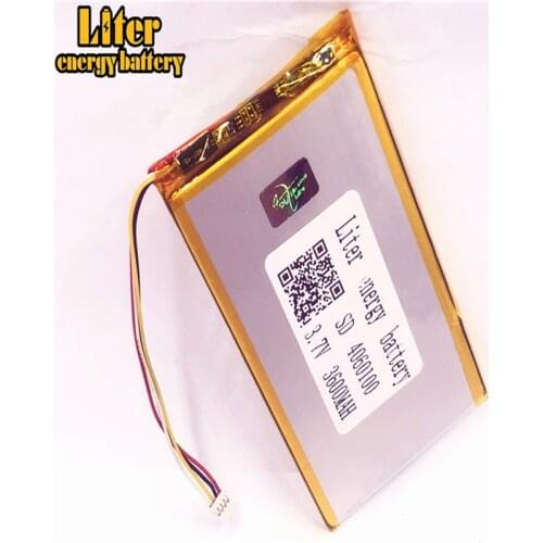 Plug 1.0-4P 4060100 3.7v 3600mah lipo battery in rechargeable Batteries with full capacity Tablet PC Battery