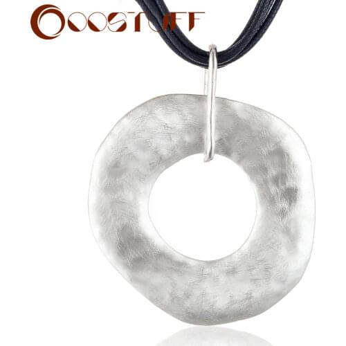 Trendy Jewelry Long Necklace Women Silver Color Pendants Woman Statement necklace&pendants Wholesale Black Rope Chain Suspension