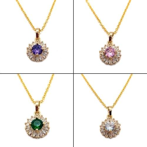 Ladies Necklace, Fashionable Charm O-chain, Jewelry, Used for Wedding Dress, Metal Inlaid Round Crystal Pendant Accessory