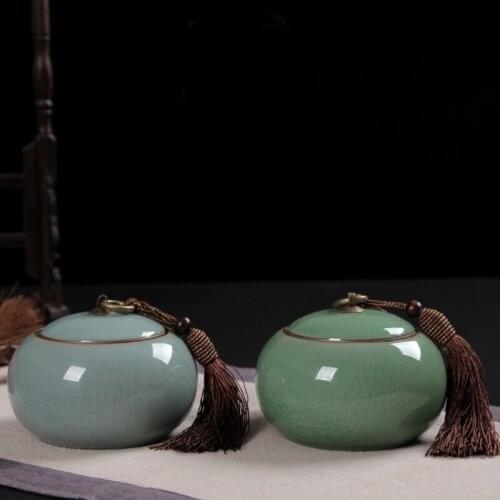 Gift Round Tea Caddy Ceramic Storage Pot Coffee Vintage Dust-proof Suger Tea Caddy Storage Jar Caixa De Cha Teaware DE50CYG