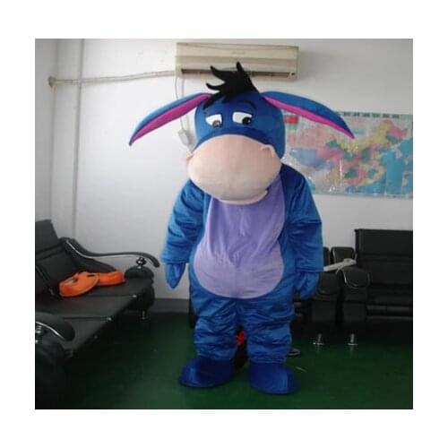 Factory Direct Sell Best Quality on Ali Blue Donkey Suit Birthday Dress Mascot FURSUIT Costume Cosplay Christmas Party