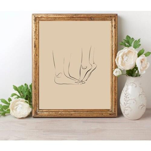 Romantic Couple Love Poster Abstract Fine Line Art Prints Minimalist Wall Art Picture Canvas Painting Scandinavian Bedroom Decor