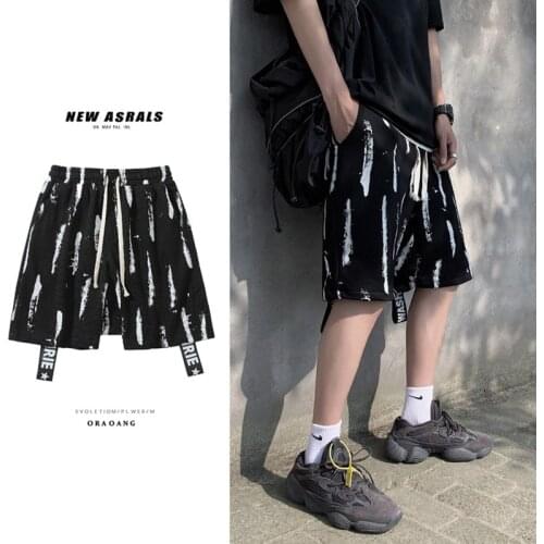 Casual Shorts Shores Hombre Loose Striped Ribbons Summer Shorts for Unique Men Male Korean Fashion Daily Baggy Cool Men Clothing