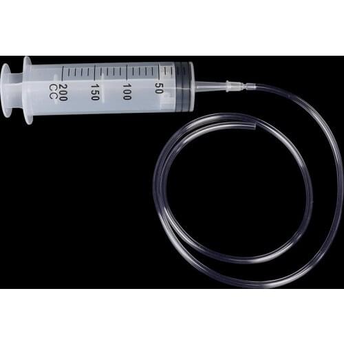 New Hot 1PCS 200ml Large Capacity Syringe Reusable Pump Oil Measuring With 1m Silicone Tube