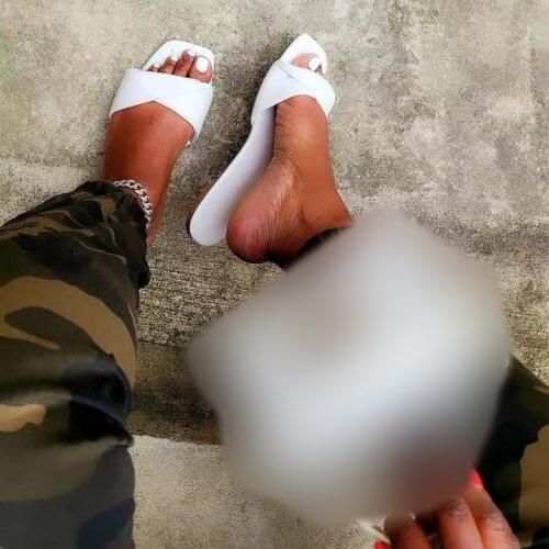 2021 Women Platform Solid Simplicity Square Toe Slippers Female Summer Beach Slides Ladies Casual New Fashion Flat Plus Size