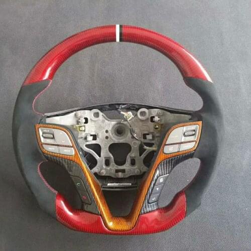 Racing Supercar Cuatomized Real Carbon Fiber Sports Steering Wheel Alcantara Leather compatible for Nissan TIIDA 2013-2020