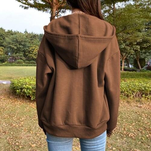 Autumn Outwear Zipper Sweatshirts Clothing 2021 Long Sleeve Hooded Jacket for Women Dark Plus Size Hoodies with Hat Pocket XXL