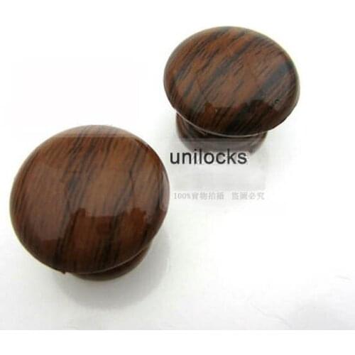 UNILOCKS 10pcs/lot Plastic handle hanging pull Simple Wood Style door drawer handle and knobs (Diameter:25mm)