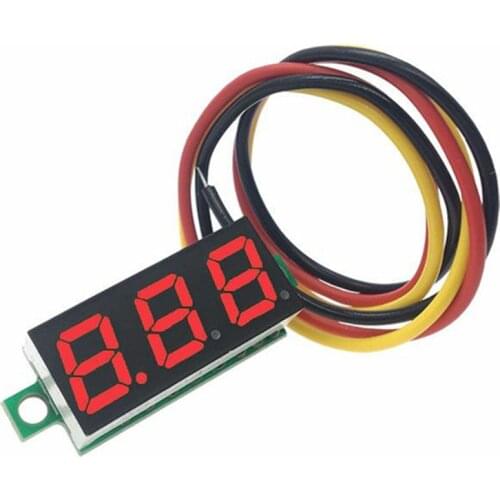 Voltmeter DC 0V-100V Digital LED 0.28 Inch Voltage Meter Power Volt Tester Detector for Auto Car with Red Blue Green Yellow